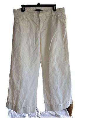 GAP 14 Cotton Linen Blend Women s Pants 36 X 25 Capris Above Ankle Short