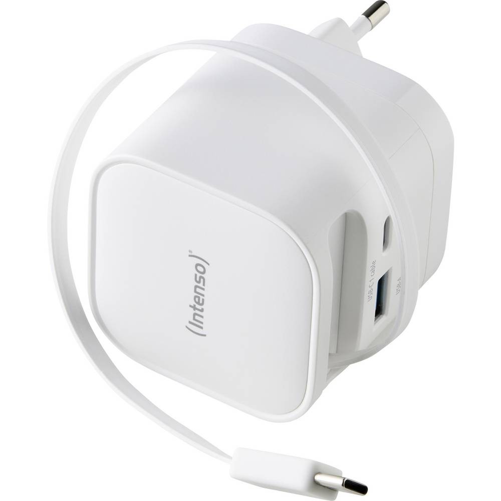 Chargeur USB 65 W Intenso résout les pannes de batterie de votre ordinateur portable GaN blanc