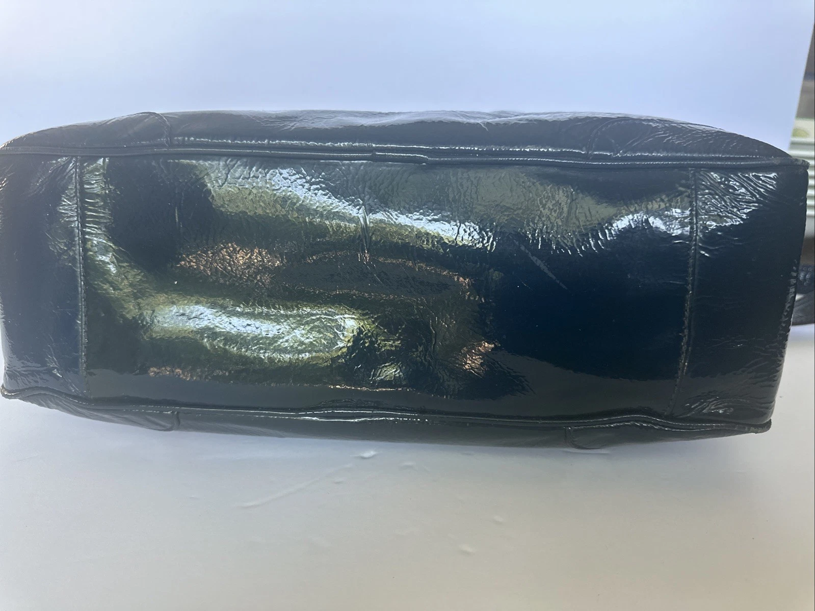 Borsa a mano Coach "Poppy" originale vintage in pelle marina 17888 con tracolla