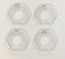 4 New Formglas Sweden Ruffled Wavy Glass Candle Drip Rings Wax Collars Bobeches