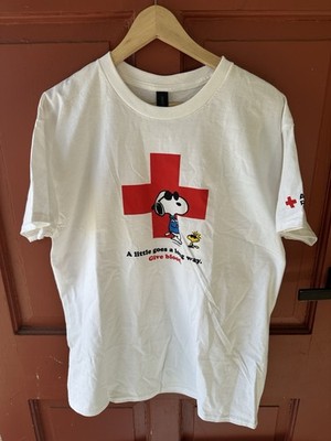 Peanuts Snoopy American Red Cross Blood Donation A Little Goes A Long Way Shirt