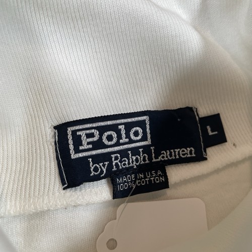 Vintage Polo Ralph Lauren Long Sleeve White USA Made Turtleneck Shirt Large - Picture 2 of 10