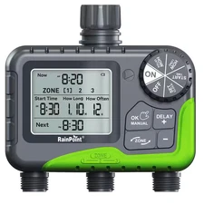 3 Zone Digital Hose Timer Programmable Water Timer for Lawns and Gardens
