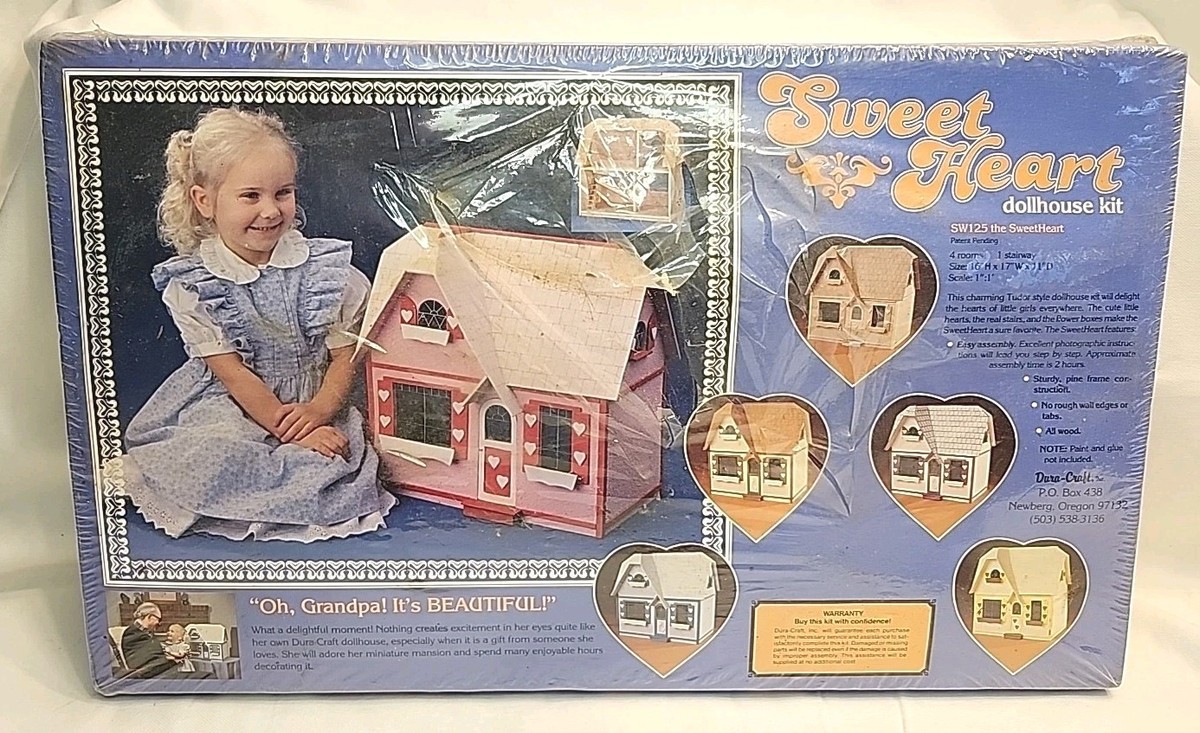 ౨ৎカスタムドール౨ৎ Vintage 1985 Dura-Craft Sweet Heart Dollhouse Wood Kit SW125 Brand
