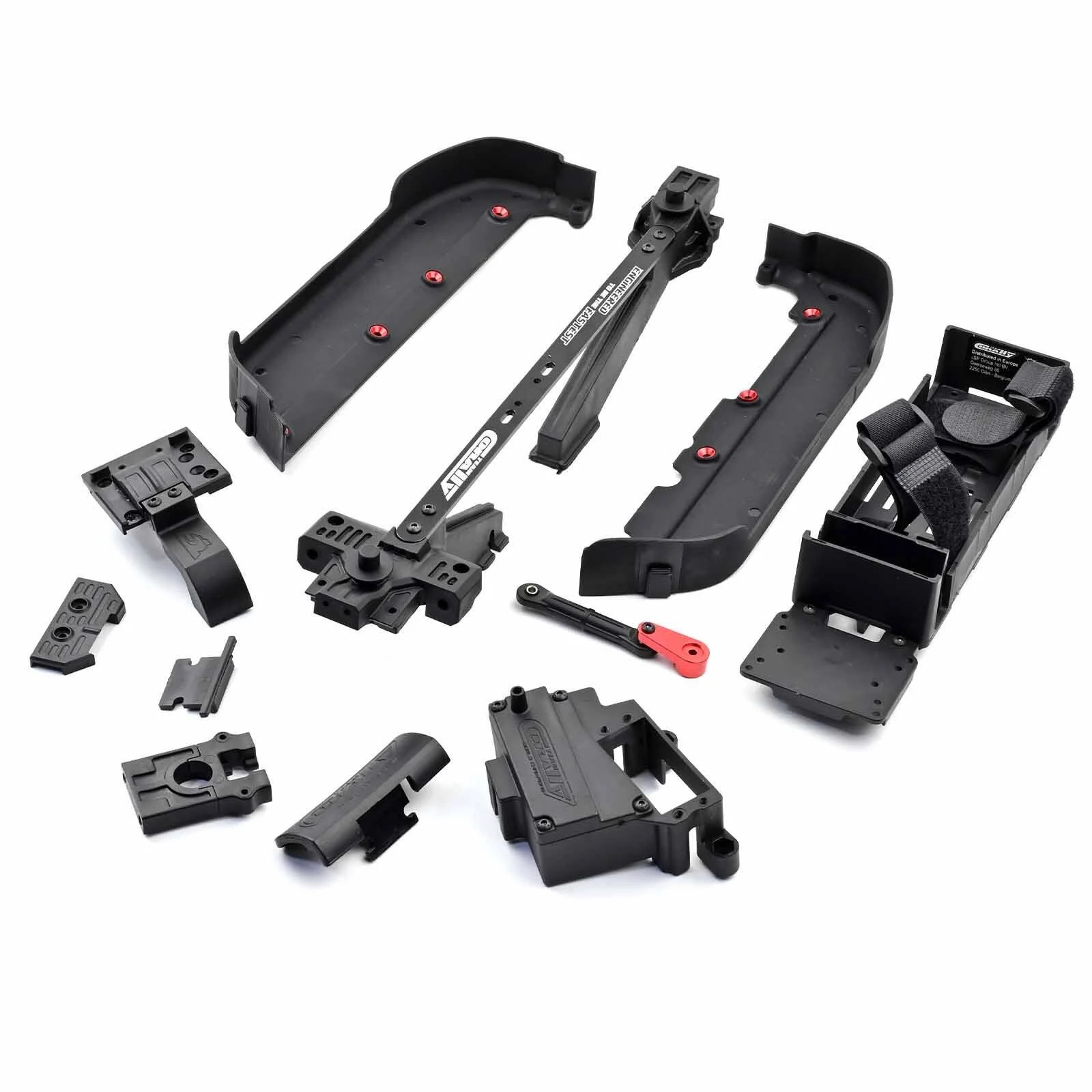 Team Corally Spark XB6 Chassis Brace, Side Guards, Battery Tray, Bumpers Set