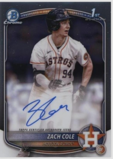 2025 Bowman Chrome - Prospect Autographs Zach Cole, Zach Cole #CPA-ZC (AU, RC)