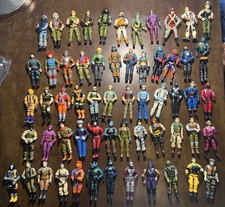 Lot of 58 Hasbro GI Joe figures plus weapons parts accessories HQ, Night Boat.