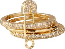 Silver Stackable Rings for Women Non Tarnish Ring Set Dainty 14k Gold 6,