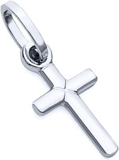 14K REAL Yellow or White Gold Tiny Latin Style Cross Charm Pendant