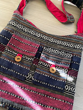 Handmade vintage boho festival wool eclectic Peruvian Woven Crossbody