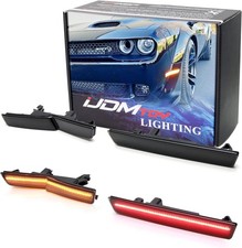 iJDMTOY Smoked Lens Amber Front, Red Rear LED Side Marker Light Set Compatible W