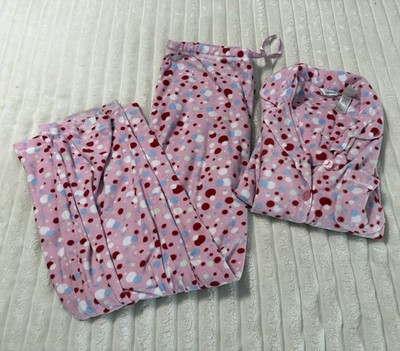 Womans Adonna Intimates 2 Piece Pajama Set Medium Polka Dot