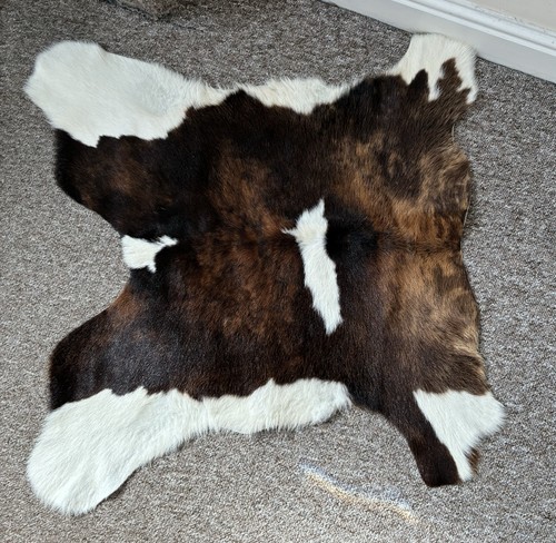 Real Cowhide Rug Brown White