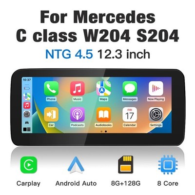 12.3'' Android Auto Nachrüstung Carplay Mercedes Benz W204 C Klass NTG4.5 2011-14
