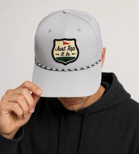 Happy Gilmore Just Tap It In Golf Rope Snapback Hat Gray OSFM Bioworld