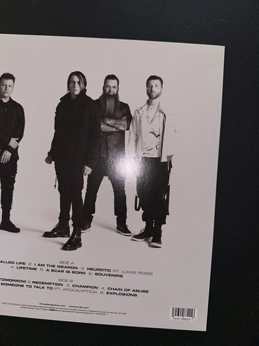Three Days Grace Explosions Signed Vinyl Gold Brand New Signed By All Members - Foto 6 di 6