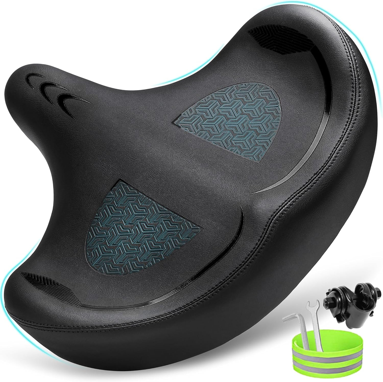 Oversized Bike Seat for Men & Women Comfort, Extra Wide Bicycle Seat Cushion, Co