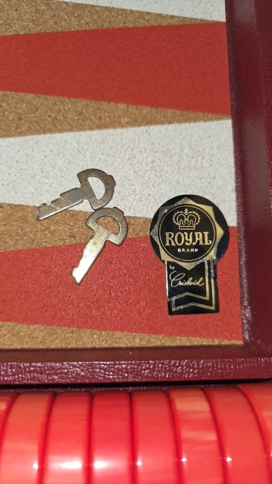 Antigo Conjunto de Gamão Crisloide Real 1,75” Vermelho Marmorizado e Baquelite Butterscotch - Imagem 4 de 4