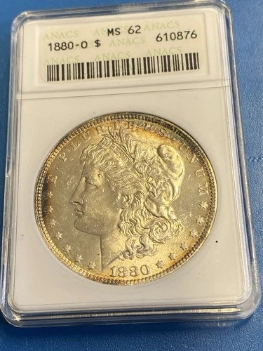 1880-O Morgan Dollar ANACS MS62 Old Holder