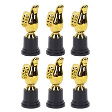 6pcs Gold Trophy Mini 5.11in Plastic Award Winner Trophies For Adults Sports