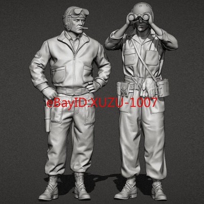 1/35 Resin Figure Model kit US Tankers 2 Soldiers Unassembled Unpainted F124