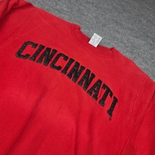Vintage Champion Reverse Weave Sweatshirt Men's Large Red CINCINNATI Ohio