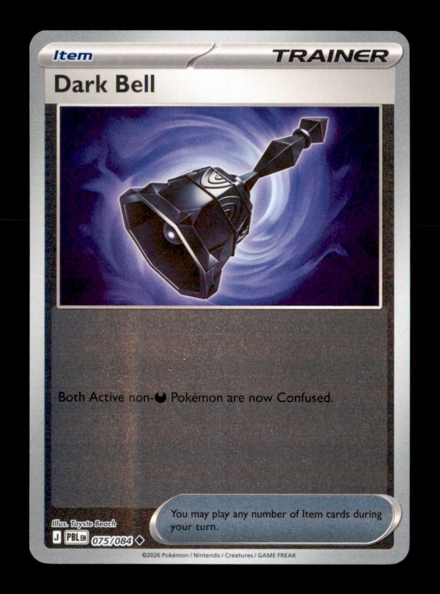 Dark Bell 075/084 Uncommon Pitch Black Pokemon Reverse Holo Near Mint