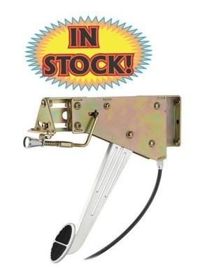 Lokar EFB-9008 -Brushed Oval Foot Operated E-Brake w/Solid Arm-  Aluminum&Rubber