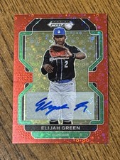 Elijah Green 2022 Panini Prizm Draft Picks Red Donut Circles Auto #21/99 #PDP5