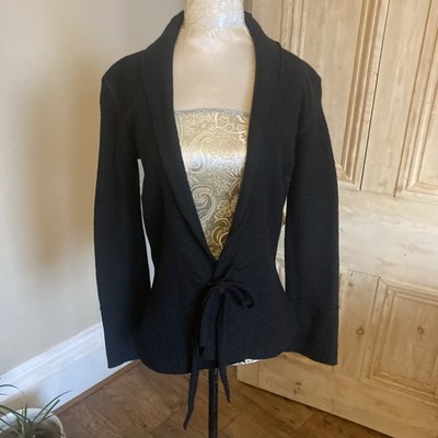 M&S LIMITED COLLECTION LADIES BLACK PURE WOOL JACKET SIZE 8