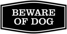 Beware of Dog Sign Home Security Wall Door