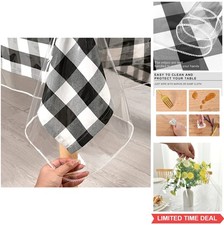 Clear Plastic Tablecloth 60x84 Inch Waterproof Vinyl Table Cover Protector