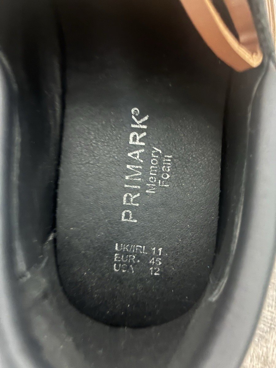 Primark Memory Foam Leather Boat Shoes Lace Up Black Brown UK 11 EUR 45 US 12 View 3