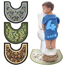 Washable U Shaped Toilet Mats 4 Pack Super Absorbent Leak Proof Floor Protectors