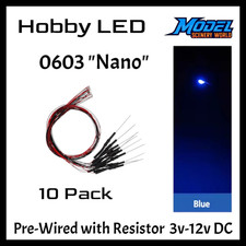 10 Pack Leds Nano 0603 Pre-wired Resistor Smd Led 3-12 Volt Dc Choose Color