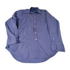 Dockers Classic Fit Plaid Button Up Shirt Men's Large Blue Lightweight Casual