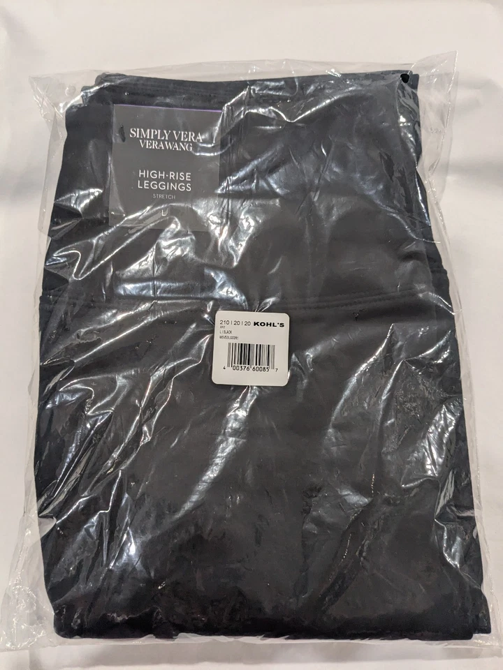 Simply Vera Wang Women Black High Rise Fleece Lined Leggings (WSV53LG02R1) M/L/X - Image 3 of 4