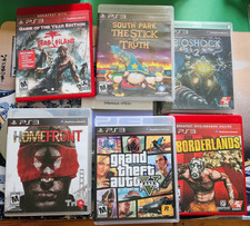 Lot of 7 PlayStation 3 PS3 Games : GTA5 Bioshock Borderlands South Park Infamous