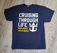 Mens T-Shirt Royal Caribbean Cruising Through Life One Port At A Time Gildan L