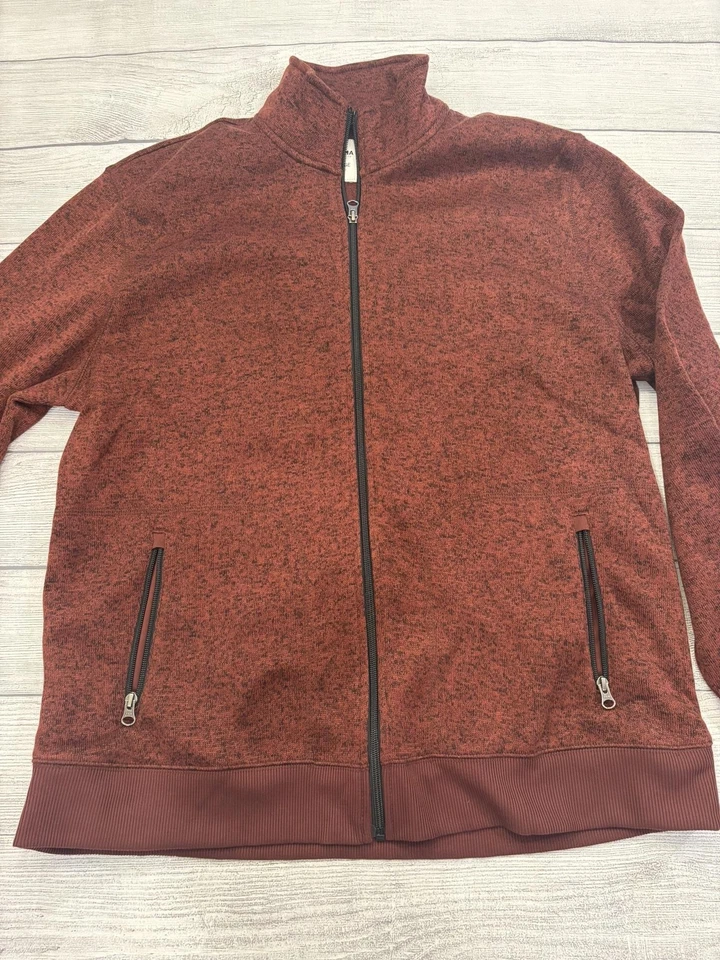 Sonoma товары для жизни свитер мужской 2XL ржавчины вересковый полный молнии флисовая куртка - Изображение 2 из 4