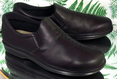 SAS VIVA BLACK LEATHER LOAFERS SLIP ONS WALKING COMFORT SHOES US WOMENS SZ 9.5 N