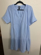 Gap Dress Waffle Knit Short Sleeve Light Blue Size XS NWT