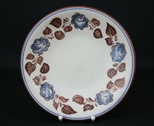 Claussen / Handarbeit / Wandteller / Keramik / Blue Rose / 70-80er / RAR! #P