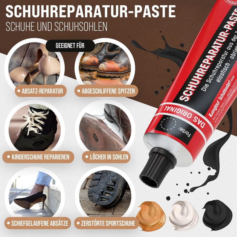 Langlauf Reparaturpaste, anthrazit zur günstigen Schuhreparatur - Flüssiggummi - Bild 2 von 4