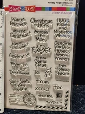 *NEW* Holiday Hugs Sentiments 23 clear stamps STAMPENDOUS! Christmas STP-205