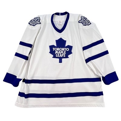Maska White Toronto Maple Leafs Jersey Mens Large Vintage NHL Hockey Air-Knit