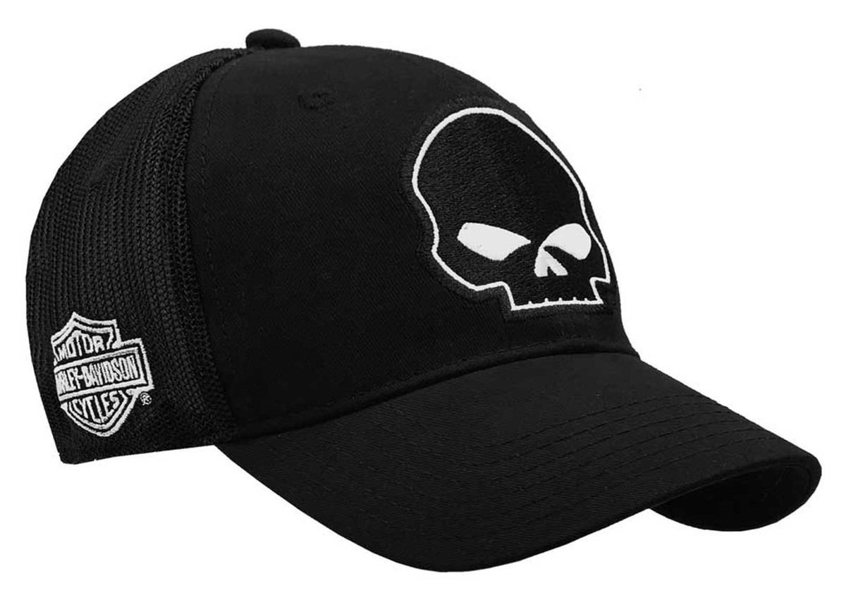 Harley-Davidson Men's Willie G Skull Logo Curved Brim Mesh