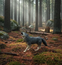 Gray Wolf Animal Figure 2007 Safari Ltd Gray White Figurine 4 Inch