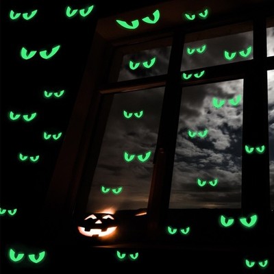 Glow in the Dark Halloween Wandtattoo 54 Guckaugen Indoor Outdoor Einsatz