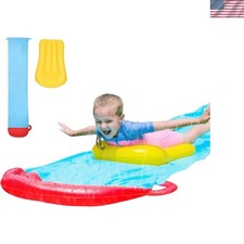 Eco-Friendly 19.1ft Inflatable Water Slide Bodyboard with Built-In Sprinklers